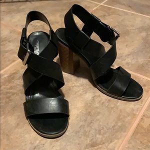 Black heel sandals
